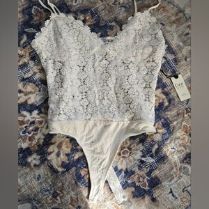 DEX Daze White Lace Bodysuit